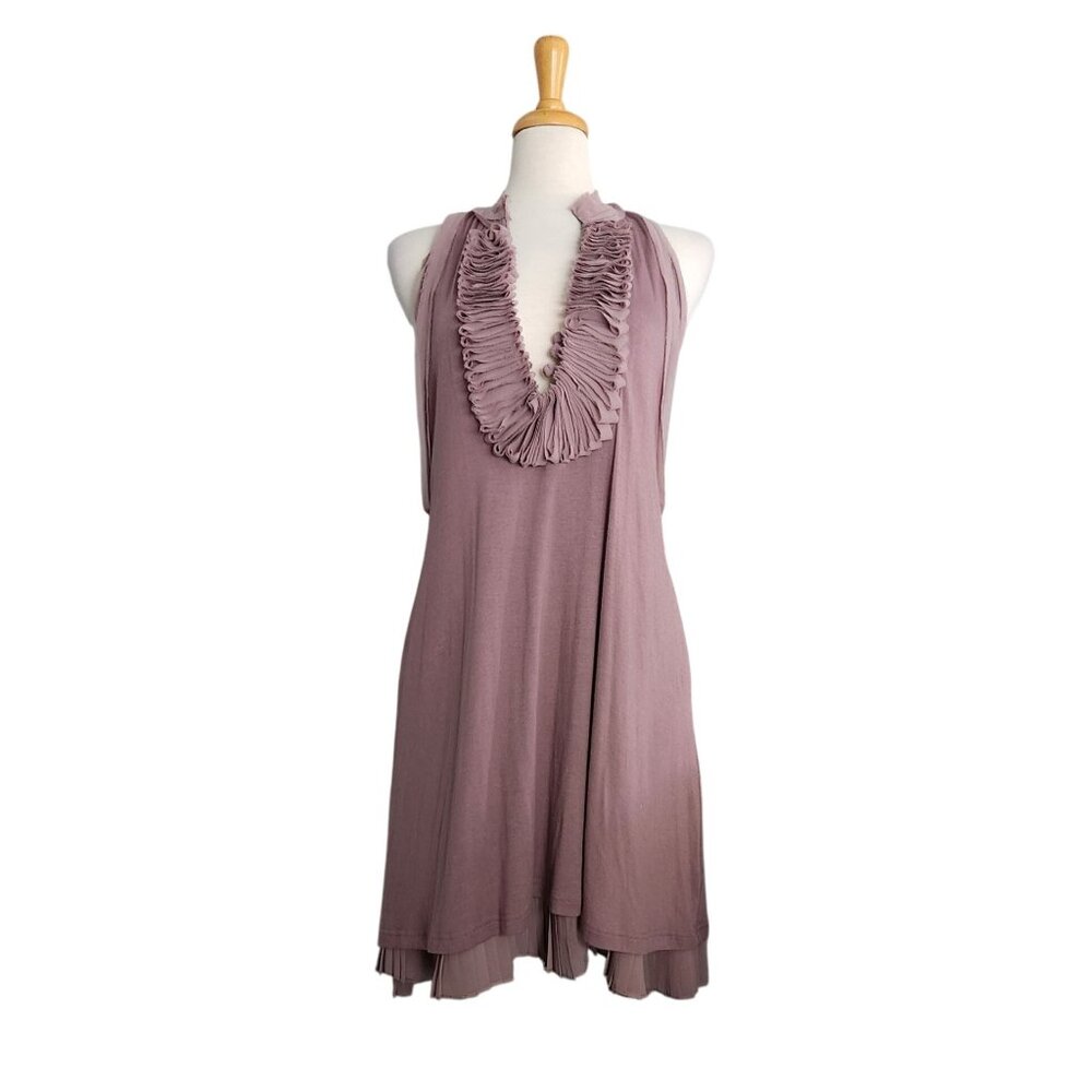 RYU Purple Ruffle Dress Womens Size L Rustic Boho